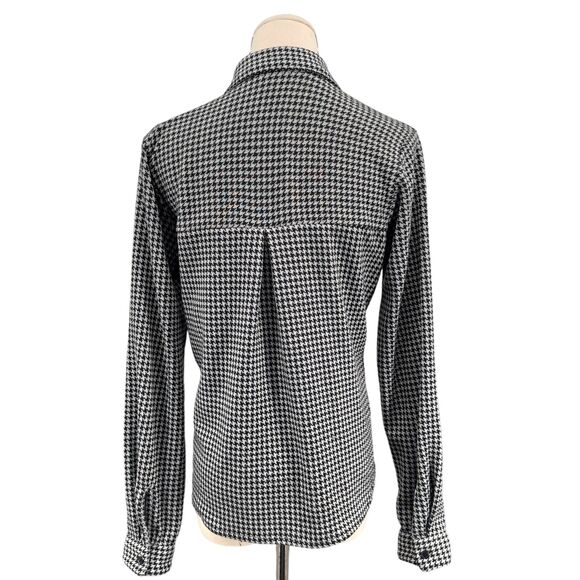 Silly People Black White Houndstooth Button Up‎ Shirt Shacket Womens Small - Picture 5 of 10